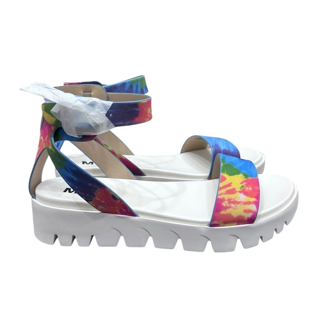 MIA Womens Mady Rainbow Tie Dye‎ Ankle Strap Sandles Womens Size 8 Hippie